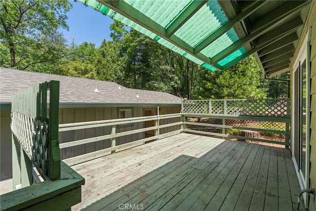 14693 Lafayette Cir, Magalia, CA 95954 - wooden deck featuring view of wooded area
