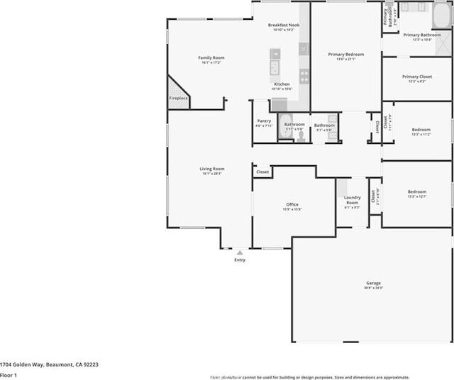 1704 Golden Way, Beaumont, CA 92223 - home floor plan