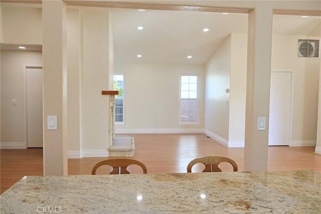 18907 Felbar Ave, Torrance, CA 90504 - dining room with light wood-type flooring, baseboards, and recessed lighting