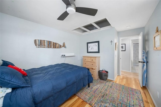 2350 Meadow St, San Luis Obispo, CA 93401 - bedroom with light wood-style floors, baseboards, and a ceiling fan
