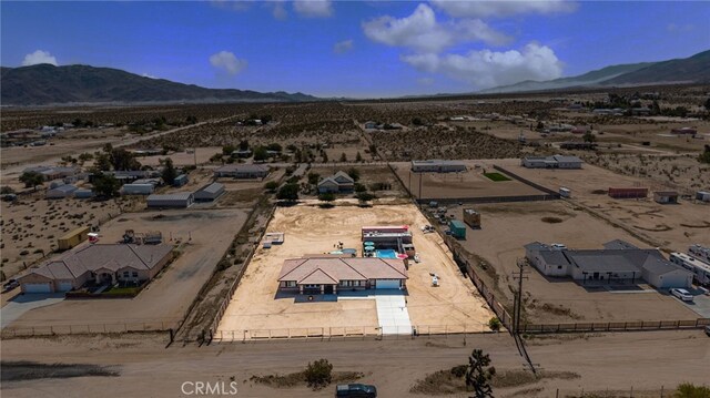 10779 Mills Rd, Apple Valley, CA 92308 - aerial view of sparsely populated area featuring a mountain backdrop and a desert landscape