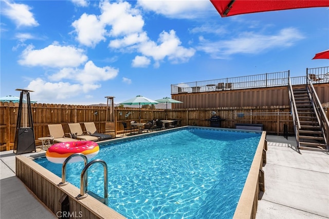 10779 Mills Rd, Apple Valley, CA 92308 - view of pool featuring stairs and a patio area