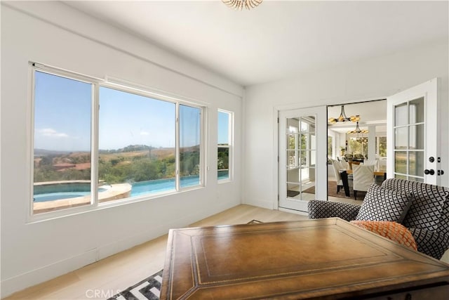 3610 Monserate Hill Ct, Fallbrook, CA 92028 - office featuring plenty of natural light and light wood-type flooring
