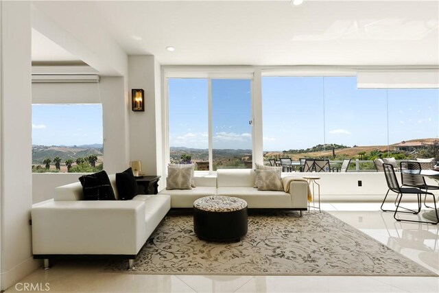 3610 Monserate Hill Ct, Fallbrook, CA 92028 - living room featuring recessed lighting, tile patterned floors, and an AC wall unit