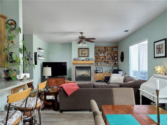 1417 23rd St, Oceano, CA 93445 - living area featuring light wood finished floors and a ceiling fan