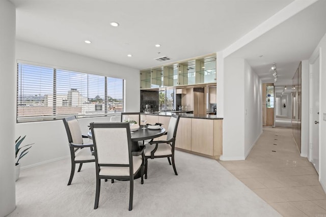 3868 Riviera Dr Unit 4A, San Diego, CA 92109 - dining room with recessed lighting, light tile patterned floors, and light colored carpet