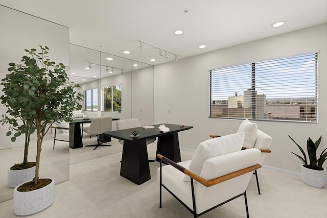3868 Riviera Dr Unit 4A, San Diego, CA 92109 - rec room featuring light colored carpet, recessed lighting, and a desk