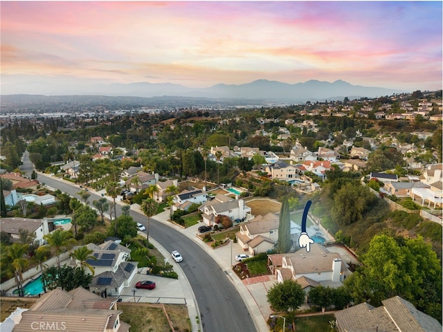 2402 Pepperdale Dr, Rowland Heights, CA 91748 - aerial view at dusk of a mountain view and a residential view