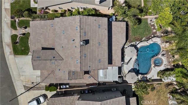 22011 Iron Horse Pl, Saugus, CA 91390 - aerial overview of property's location with a pool area