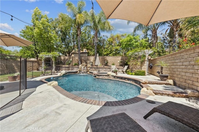 22011 Iron Horse Pl, Saugus, CA 91390 - view of swimming pool featuring a fenced backyard and a patio area