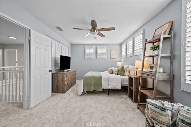 22011 Iron Horse Pl, Saugus, CA 91390 - carpeted bedroom featuring a ceiling fan