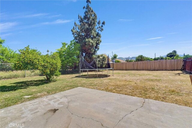 2513 Genevieve St, San Bernardino, CA 92405 - view of yard with a trampoline and a patio
