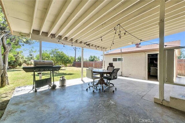 2513 Genevieve St, San Bernardino, CA 92405 - view of patio featuring outdoor dining area and a grill