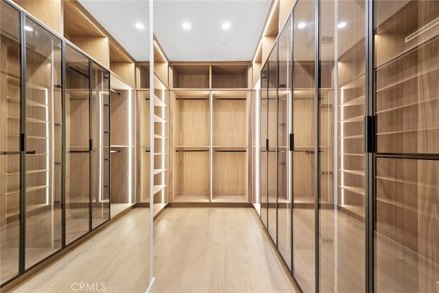 spacious closet featuring light wood finished floors
