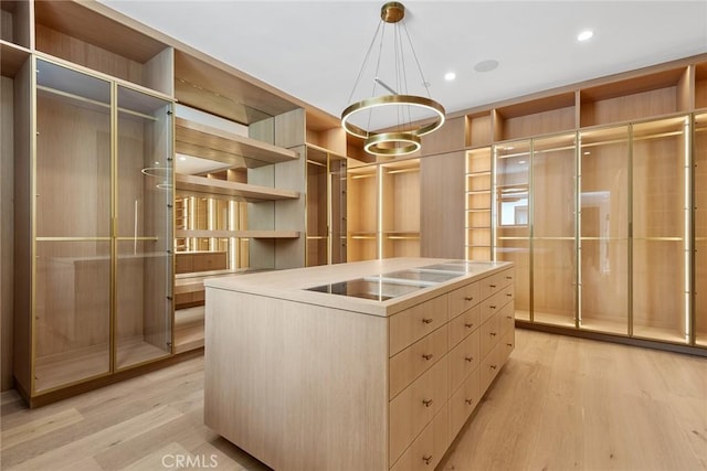 spacious closet with light wood finished floors