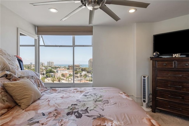 100 Atlantic Ave Unit 1100, Long Beach, CA 90802 - carpeted bedroom with recessed lighting and ceiling fan