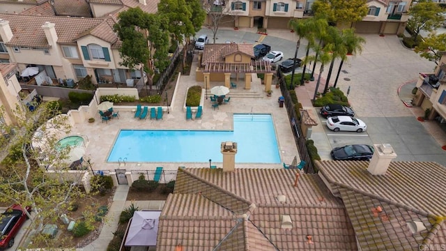 11372 Via Rancho San Diego Unit B, El Cajon, CA 92019 - aerial view of residential area with a pool area
