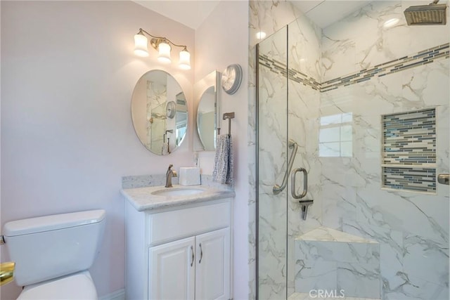 1113 Hollydale Dr, Fullerton, CA 92831 - bathroom with a marble finish shower, toilet, and vanity