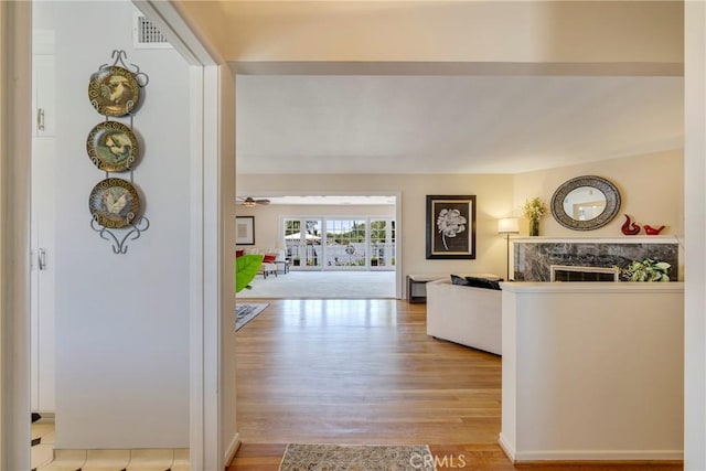 1113 Hollydale Dr, Fullerton, CA 92831 - corridor with light wood finished floors