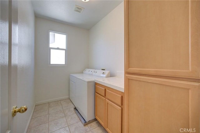 932 Provance Ave, Santa Maria, CA 93458 - washroom with independent washer and dryer, baseboards, cabinet space, and light tile patterned flooring