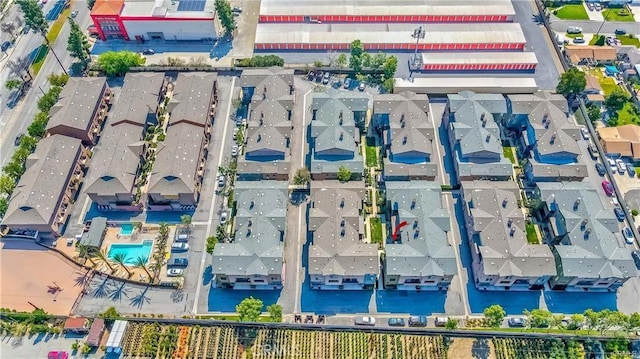 713 S Azusa Ave Unit A, Azusa, CA 91702 - aerial view of residential area featuring a pool