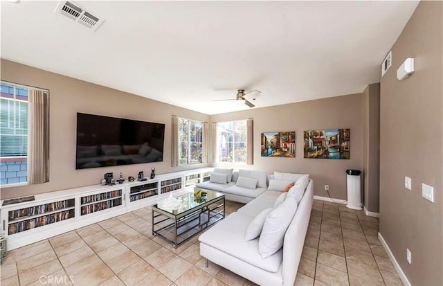 713 S Azusa Ave Unit A, Azusa, CA 91702 - living room with ceiling fan and light tile patterned flooring
