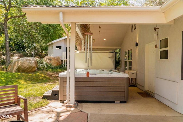 12841 Tree Ranch Rd, Ojai, CA 93023 - view of patio / terrace with a hot tub