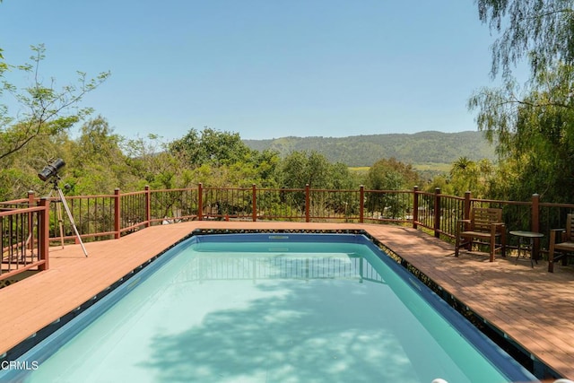12841 Tree Ranch Rd, Ojai, CA 93023 - view of swimming pool featuring a deck with mountain view