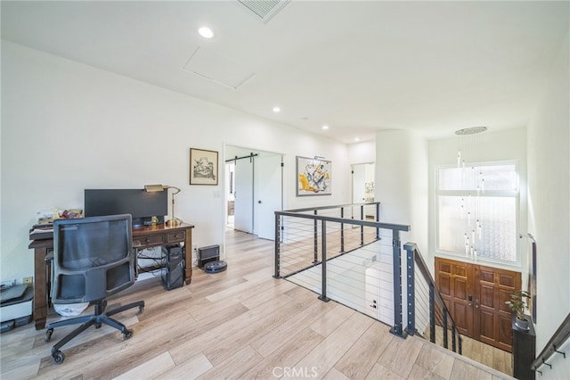 528 San Andres Dr, Solana Beach, CA 92075 - home office with light wood-style floors and recessed lighting