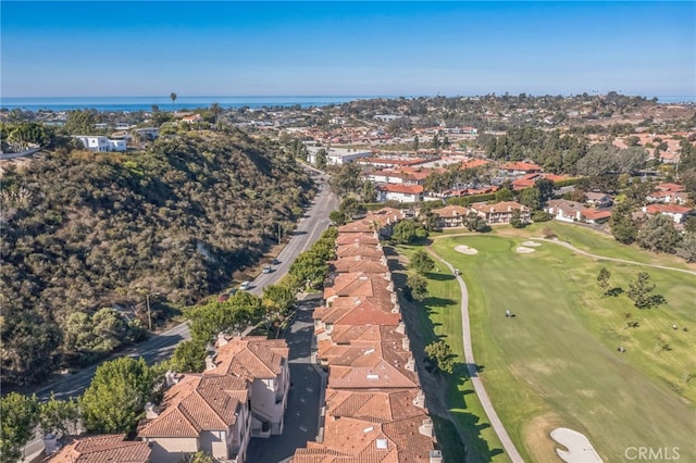 528 San Andres Dr, Solana Beach, CA 92075 - aerial view of property and surrounding area with a golf course, nearby suburban area, and a nearby body of water