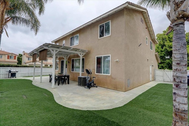 29567 Castlewood Dr, Menifee, CA 92584 - rear view of house featuring stucco siding, a pergola, and a patio area