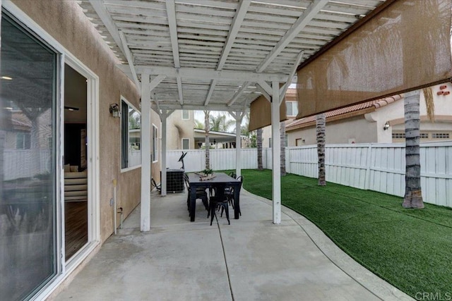 29567 Castlewood Dr, Menifee, CA 92584 - view of patio / terrace with outdoor dining area and central AC unit
