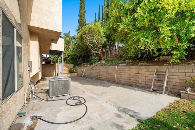 10274 Corkwood Ct, Rancho Cucamonga, CA 91737 - fenced backyard featuring central AC unit and a patio