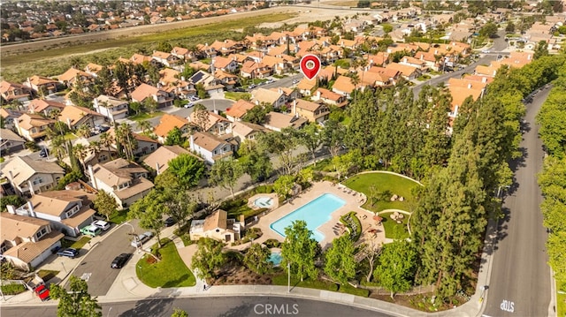 10274 Corkwood Ct, Rancho Cucamonga, CA 91737 - aerial perspective of suburban area with a pool area