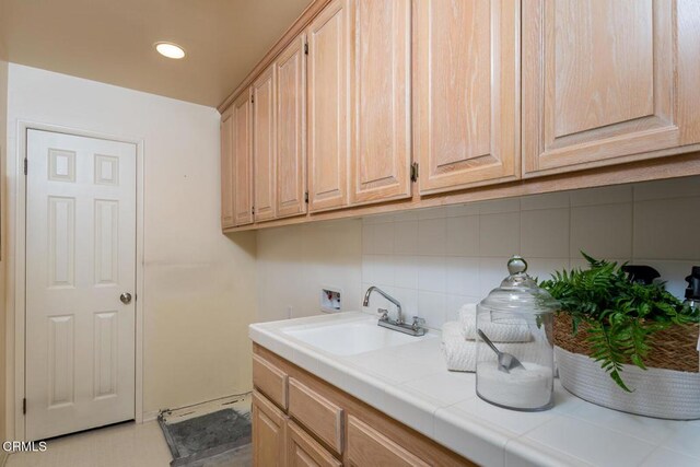 2320 Mountain Ave, La Crescenta, CA 91214 - laundry room featuring hookup for a washing machine, cabinet space, and recessed lighting