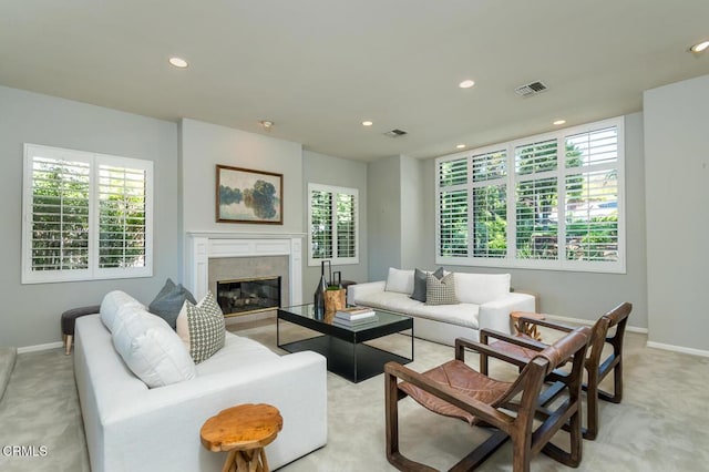 2320 Mountain Ave, La Crescenta, CA 91214 - living area with recessed lighting, light carpet, baseboards, and healthy amount of natural light