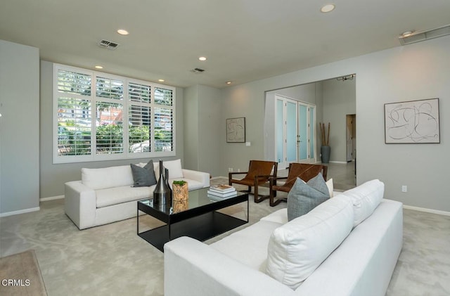 2320 Mountain Ave, La Crescenta, CA 91214 - living area featuring light colored carpet, recessed lighting, and baseboards