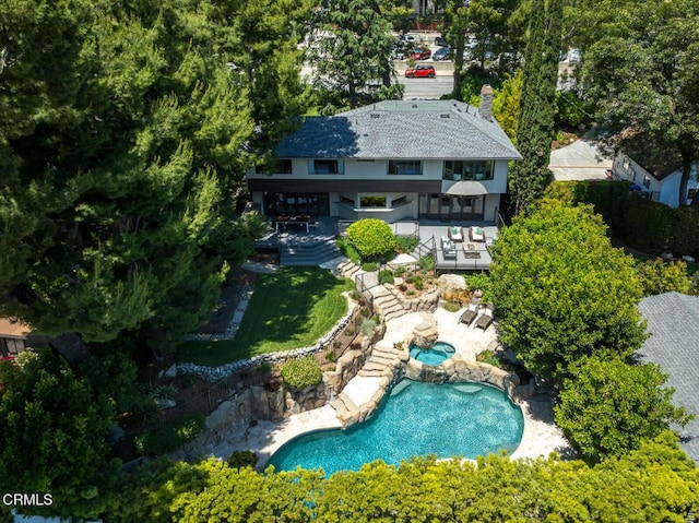 2320 Mountain Ave, La Crescenta, CA 91214 - view from above of property with a pool