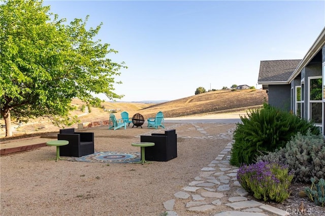 2750 Lazy Hill Rd, San Miguel, CA 93451 - view of yard with an outdoor fire pit and a patio