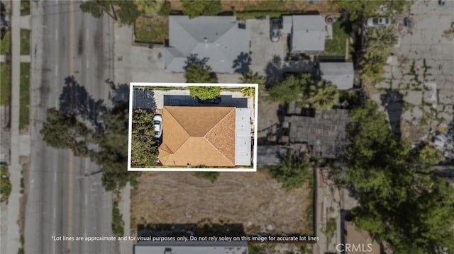 673 W 9th St, San Bernardino, CA 92410 - aerial overview of property's location featuring property parcel outlined
