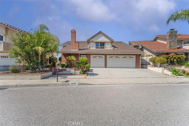 16227 Glencove Dr, Hacienda Heights, CA 91745 - traditional-style home featuring concrete driveway, brick siding, and an attached garage