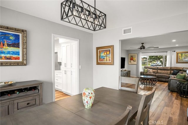 1624 Kingston Rd, Placentia, CA 92870 - dining area featuring wood finished floors, a ceiling fan, and recessed lighting