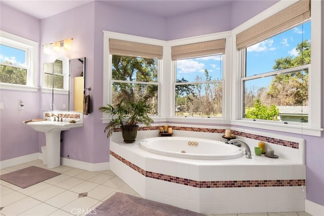 5 Sycamore Valley Rd, Chico, CA 95973 - full bathroom featuring tile patterned flooring, a jetted tub, and baseboards