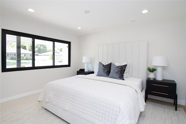 12312 Eveningside Dr, Santa Ana, CA 92705 - bedroom featuring baseboards, recessed lighting, and light wood-style flooring