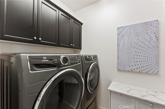 2974 E Walking Beam Pl, Brea, CA 92821 - washroom featuring separate washer and dryer, cabinet space, and baseboards