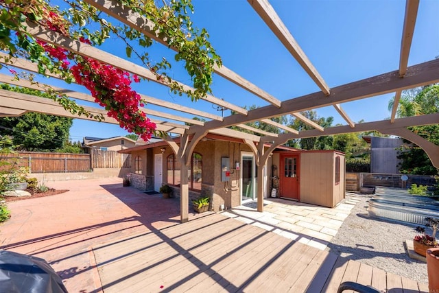3117 Cherimoya St, Jamul, CA 91935 - view of patio with a pergola and a wooden deck