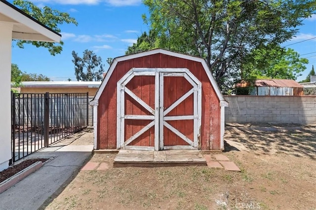 view of shed