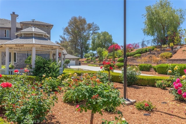 38855 Bella Vista Rd, Temecula, CA 92592 - view of yard featuring a gazebo and a garage