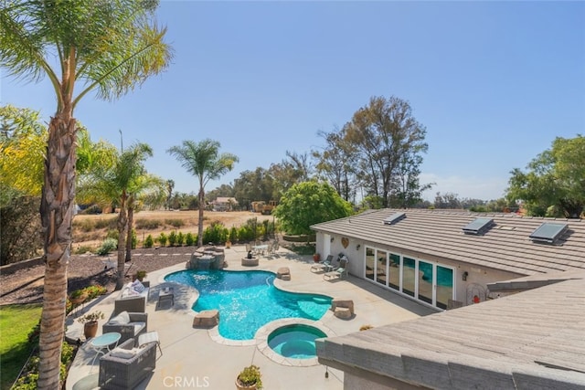 38855 Bella Vista Rd, Temecula, CA 92592 - view of swimming pool featuring a patio and a pool with connected hot tub