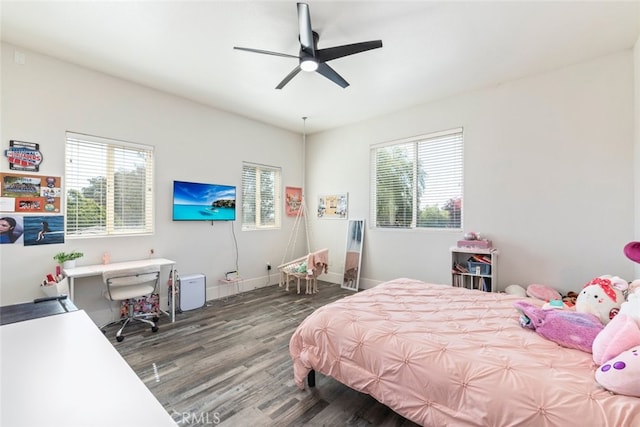 38855 Bella Vista Rd, Temecula, CA 92592 - bedroom with multiple windows, wood finished floors, baseboards, and a desk